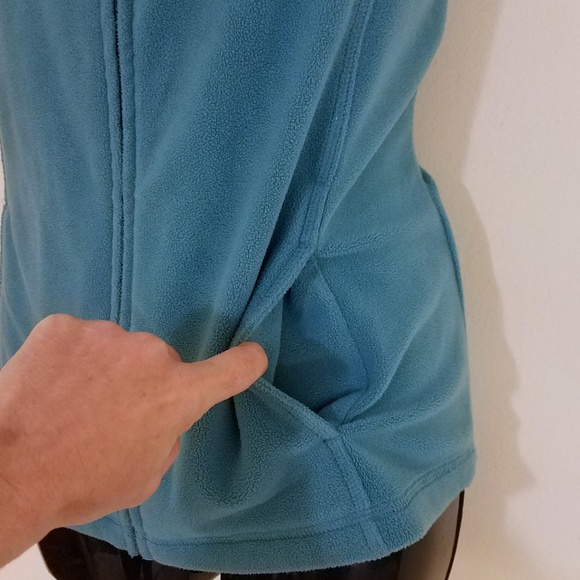 Bass full Zip Blue Polar Fleece Winter Vest Size L - Picture 5 of 8